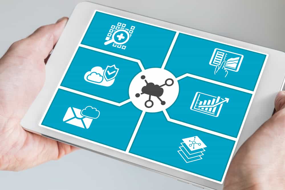 network diagram topology in a tablet